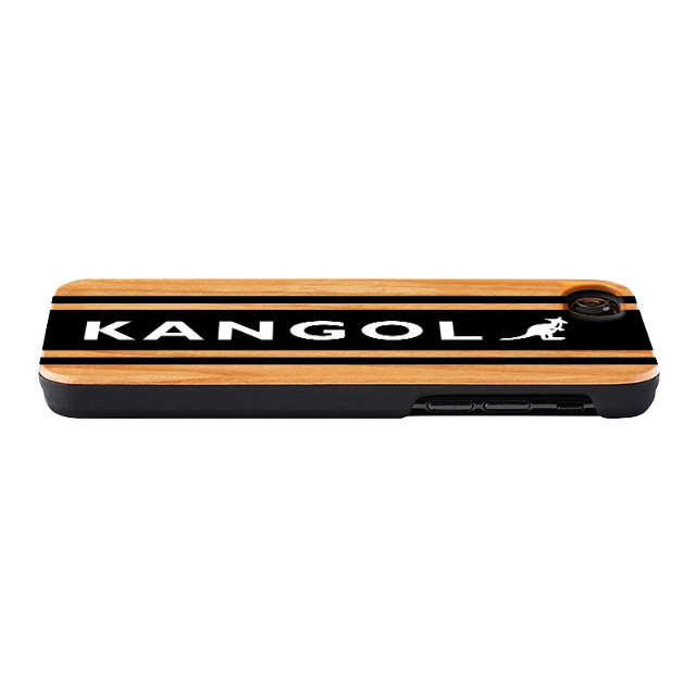 【iPhone8/7/6s/6 ケース】KANGOL ウッドケース [KANGOL BOX LOGO(BLK)]