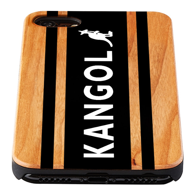 【iPhone8/7/6s/6 ケース】KANGOL ウッドケース [KANGOL BOX LOGO(BLK)]