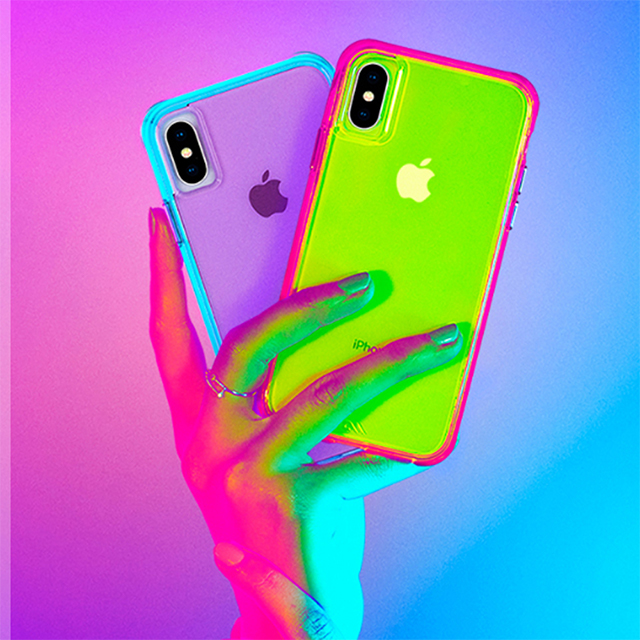 【iPhoneXS Max ケース】Tough Clear (Neon Green/Pink Neon)サブ画像