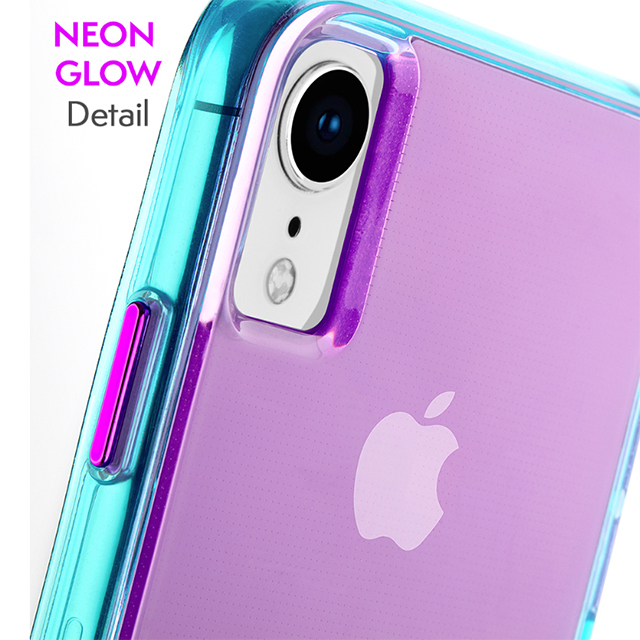 【iPhoneXR ケース】Tough Clear (Neon Turquoise/Purple)サブ画像