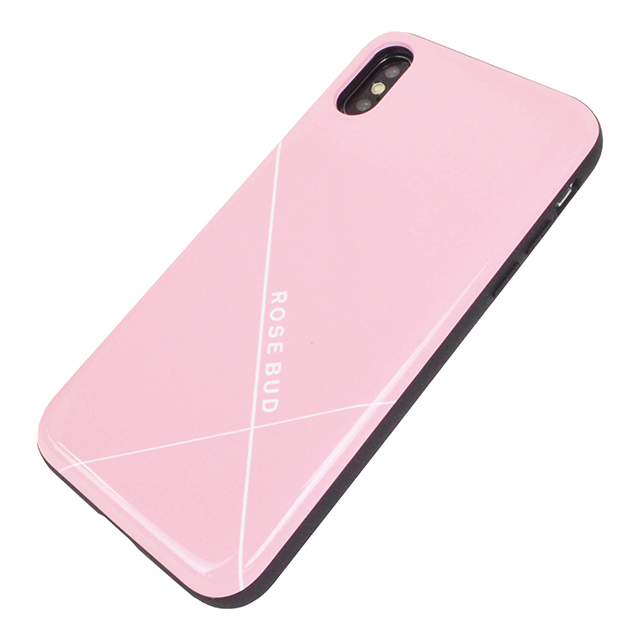 【iPhoneXS/X ケース】ROSE BUD スタンドミラー付きカード収納型背面ケース (ピンク)goods_nameサブ画像