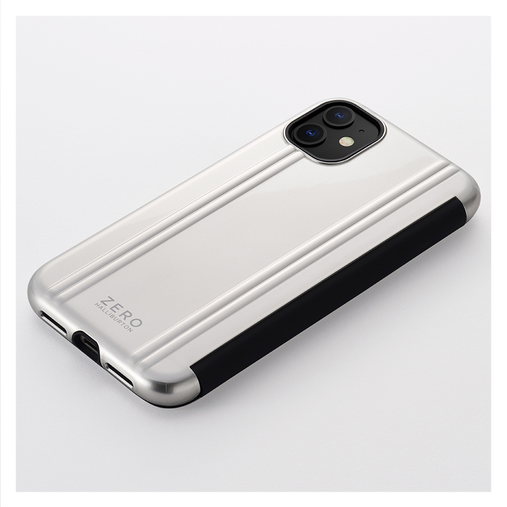 【iPhone11/XR ケース】ZERO HALLIBURTON Hybrid Shockproof Flip case for iPhone11 (Silver)サブ画像