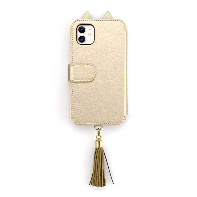 【iPhone11/XR ケース】Tassel Tail Cat Flip Case for iPhone11 (gold)goods_nameサブ画像