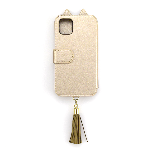 【iPhone11/XR ケース】Tassel Tail Cat Flip Case for iPhone11 (gold)サブ画像