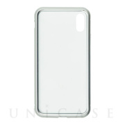 【iPhoneXS/X ケース】背面繊維ガラス×アルミバンパーケース (Silver)