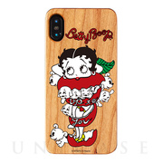 【iPhoneXS/X ケース】yanagida masami × Betty Boop ウッドケース (モギタテボイスがはにかむゴキゲンベティー)