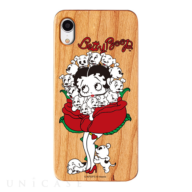 【iPhoneXR ケース】yanagida masami × Betty Boop ウッドケース (薔薇リズムに吐息が漏れる魅惑のベティー)