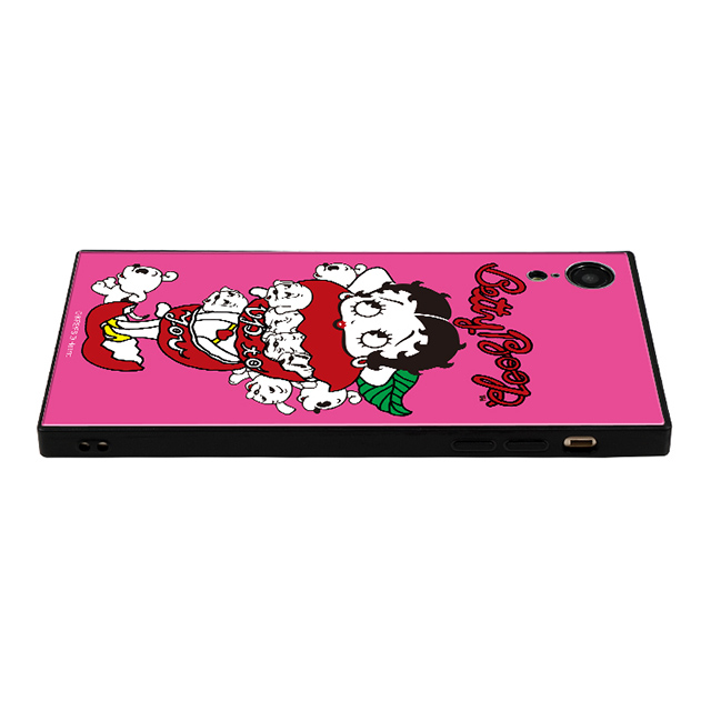 【iPhoneXR ケース】yanagida masami × Betty Boop スクエア型 ガラスケース (モギタテボイスがはにかむゴキゲンベティー)サブ画像