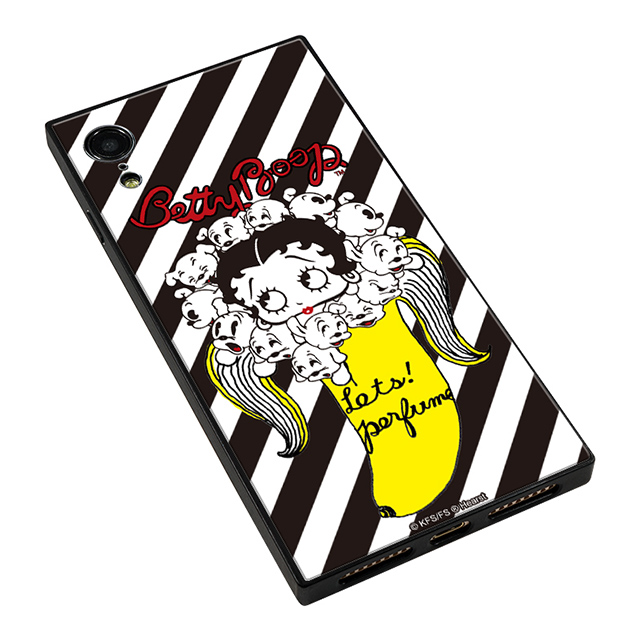 【iPhoneXR ケース】yanagida masami × Betty Boop スクエア型 ガラスケース (パヒューム日和に囁く気まぐれベティー Stripe)サブ画像