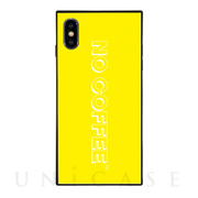 【iPhoneXS/X ケース】NO COFFEE スクエア型 ガラスケース (NC LOGO Yellow White)