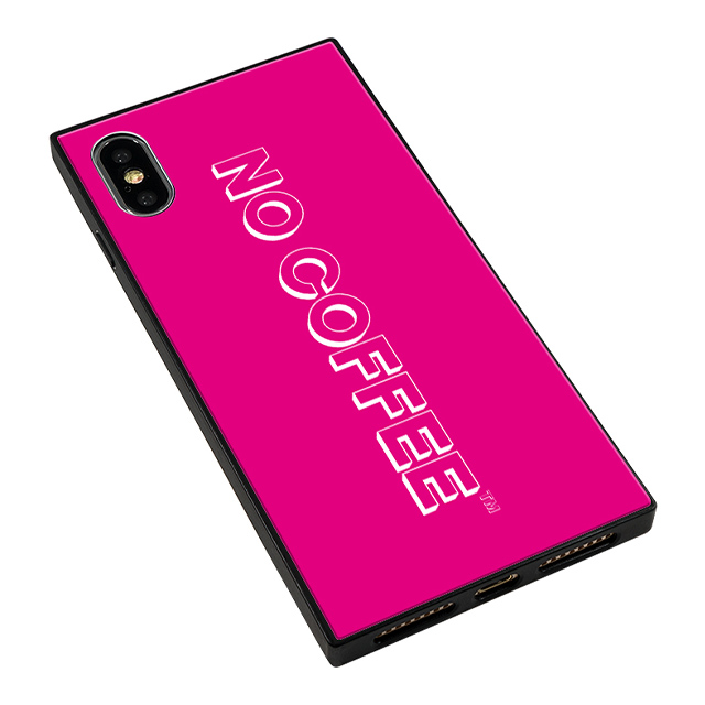 【iPhoneXS/X ケース】NO COFFEE スクエア型 ガラスケース (NC LOGO Pink White)サブ画像