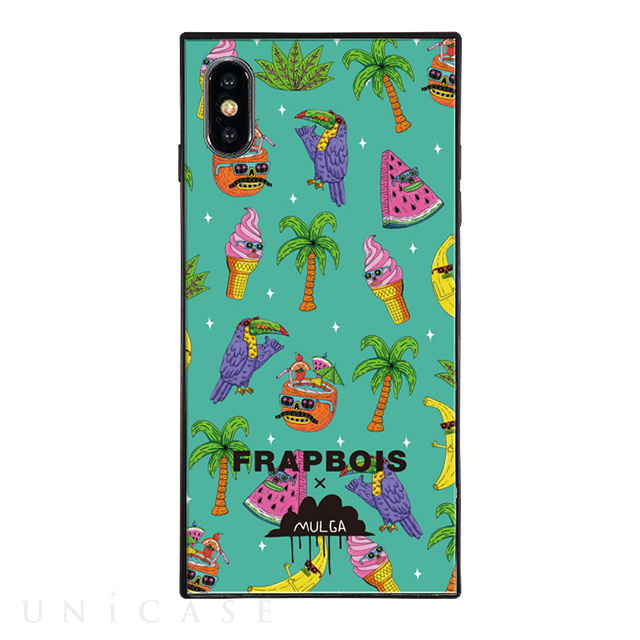 【iPhoneXS/X ケース】FRAPBOIS×MULGA スクエア型 ガラスケース (Fruits)