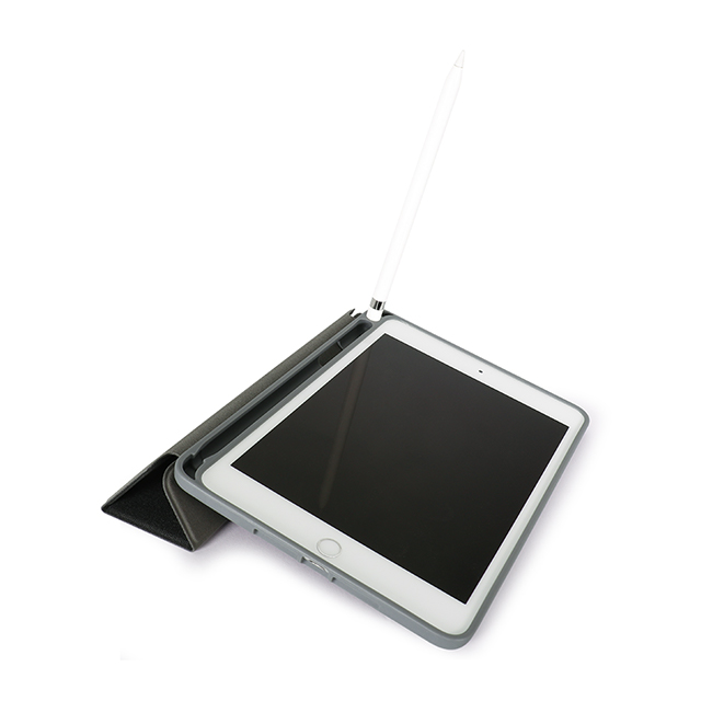 【iPad mini(第5世代) ケース】Apple Pencil収納用ペンホルダー付きケース (ブラック)