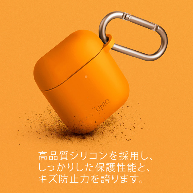 【AirPods(第2/1世代) ケース】Vencer AirPods シリコン ケース (イヤーピース ・ スポーツネックストラップ ・ カラビナフック付属) - チャコールグレーサブ画像