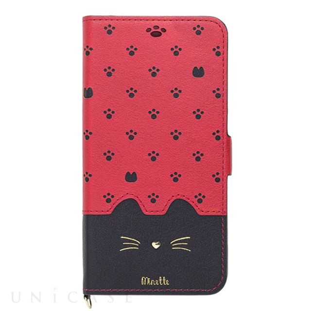 【iPhone11 Pro ケース】手帳型ケース Minette (Red-Black)