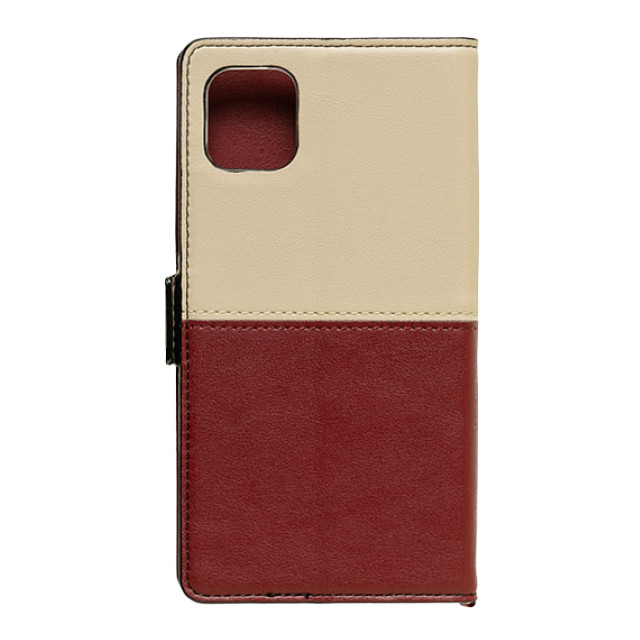 【iPhone11 ケース】手帳型ケース JUDY (Beige × Wine red)サブ画像