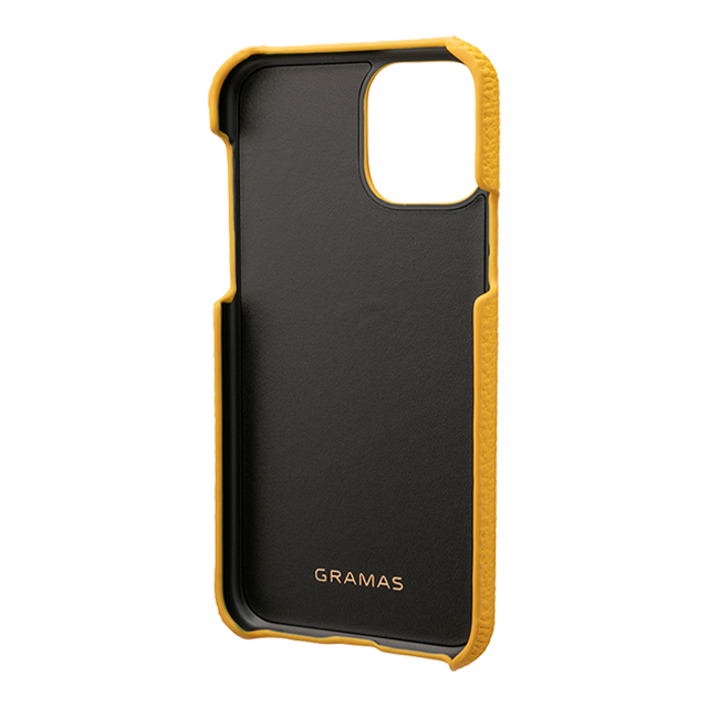 【iPhone11 Pro ケース】Shrunken-Calf Leather Shell Case (Yellow)サブ画像