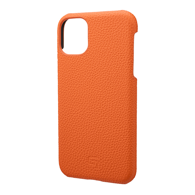 【iPhone11/XR ケース】Shrunken-Calf Leather Shell Case (Orange)サブ画像