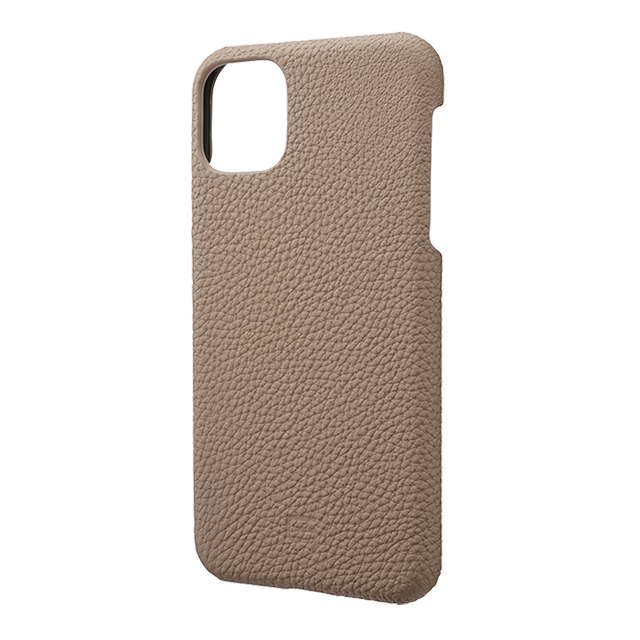 【iPhone11 Pro Max ケース】Shrunken-Calf Leather Shell Case (Taupe)サブ画像