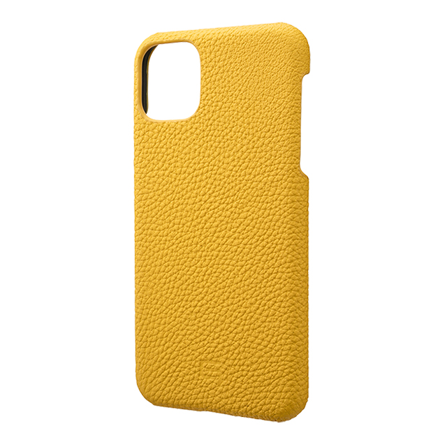 【iPhone11 Pro Max ケース】Shrunken-Calf Leather Shell Case (Yellow)goods_nameサブ画像