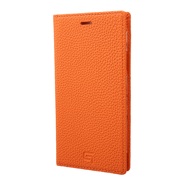 【iPhone11 Pro/XS/X ケース】Shrunken-Calf Leather Book Case (Orange)サブ画像