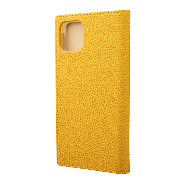 【iPhone11 Pro Max/XS Max ケース】Shrunken-Calf Leather Book Case (Yellow)サブ画像