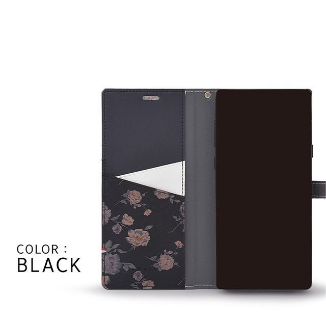 【iPhone11 Pro Max ケース】CAPO.Flower 手帳型ケース (Black)サブ画像