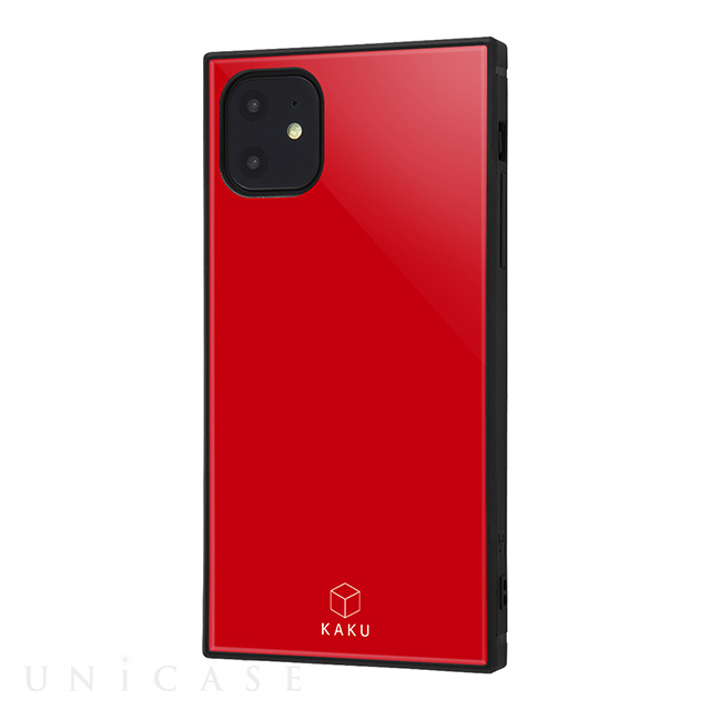 【iPhone11 ケース】耐衝撃ハイブリッドケース KAKU (レッド)