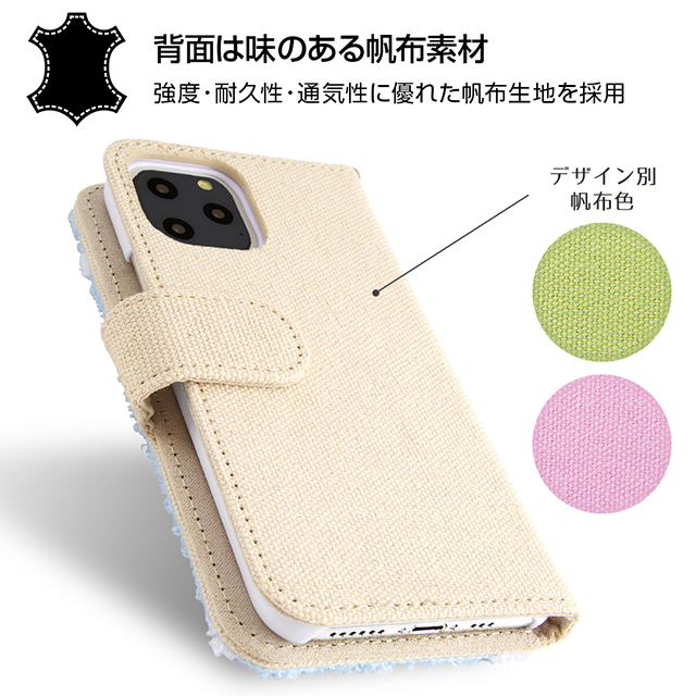 【iPhone11 Pro ケース】ディズニー・ピクサーキャラクター/サガラ刺繍 手帳型ケース 帆布 (トイ・ストーリー/エイリアン)サブ画像