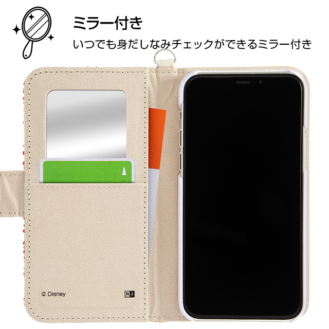 【iPhone11 Pro ケース】ディズニーキャラクター/サガラ刺繍 手帳型ケース 帆布 (ミニー)サブ画像