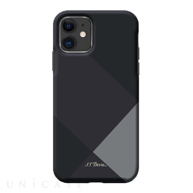 【iPhone11 ケース】Simple style grid case (gray)