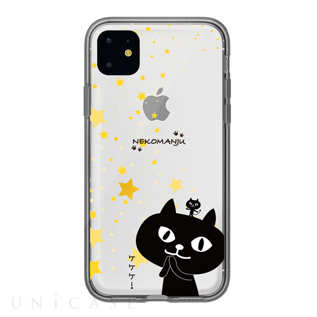 【iPhone11 ケース】ネコマンジュウクリアケース (星に願いを)