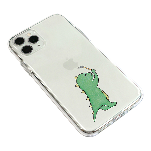 【iPhone11 Pro ケース】ソフトクリアケース (お絵かきザウルス グリーン)サブ画像