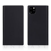 【iPhone11 Pro ケース】Calf Skin Leather Diary (Black)