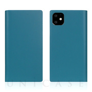 【iPhone11 ケース】Calf Skin Leather Diary (Blue)