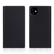 【iPhone11 ケース】Calf Skin Leather Diary (Black)