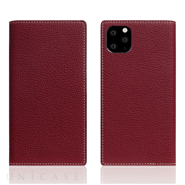 【iPhone11 Pro Max ケース】Full Grain Leather Case (Burgundy Rose)