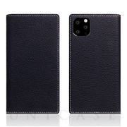 【iPhone11 Pro Max ケース】Full Grain Leather Case (Black Blue)