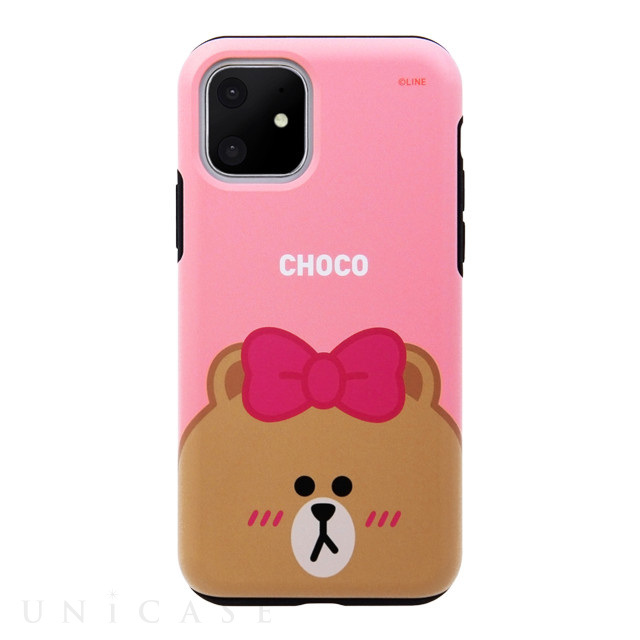 【iPhone11 ケース】DUAL GUARD FACE (CHOCO)