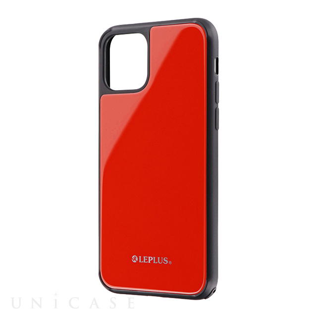 【iPhone11 Pro ケース】背面ガラスシェルケース「SHELL GLASS」 レッド