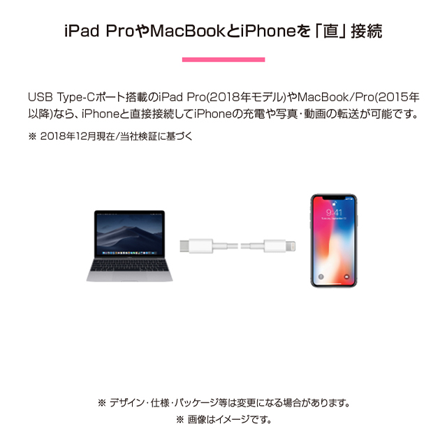 Lightningケーブル(MFi認定)「Lightning to USB-C ケーブル 1.5m」 (ホワイト)goods_nameサブ画像