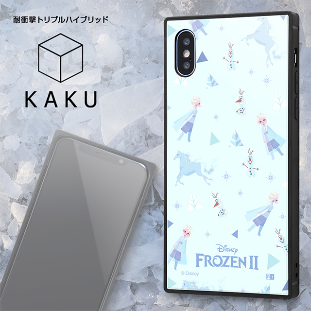 【iPhoneXS/X ケース】アナと雪の女王2/耐衝撃ケース KAKU トリプルハイブリッド (アナと雪の女王2/総柄_01)サブ画像