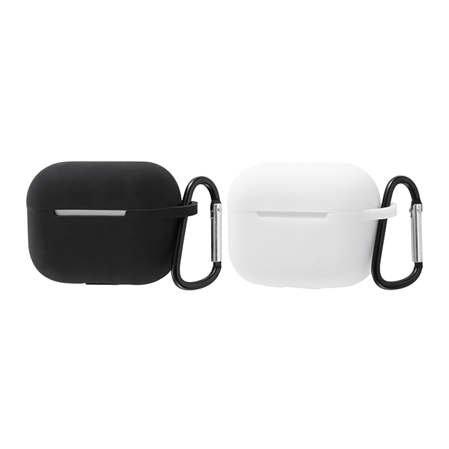 【AirPods Pro(第1世代) ケース】シリコンケース ノーダスト カラビナ付き (ホワイト)サブ画像