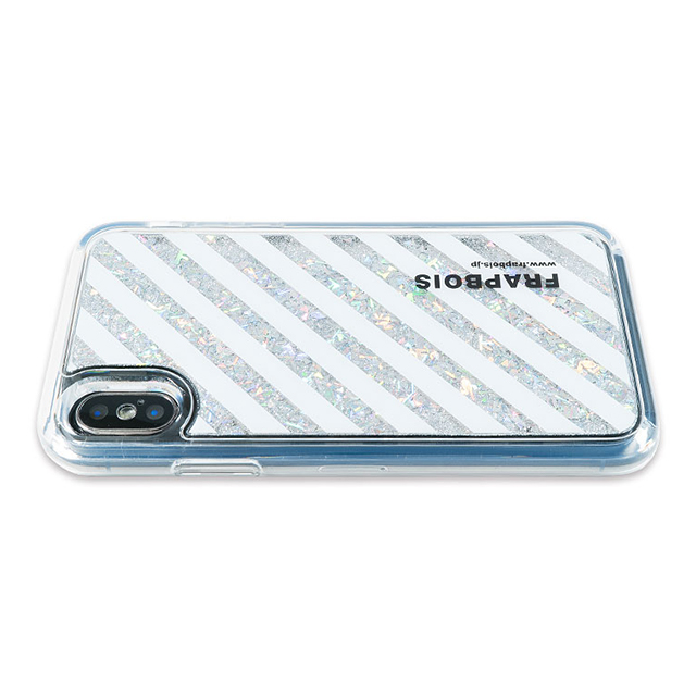 【iPhoneXS/X ケース】FRAPBOIS グリッターケース (STRIPE SLV)サブ画像