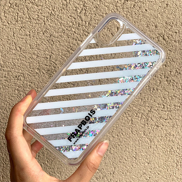 【iPhoneXS/X ケース】FRAPBOIS グリッターケース (STRIPE SLV)サブ画像