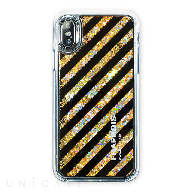 【iPhoneXS/X ケース】FRAPBOIS グリッターケース (STRIPE GLD)