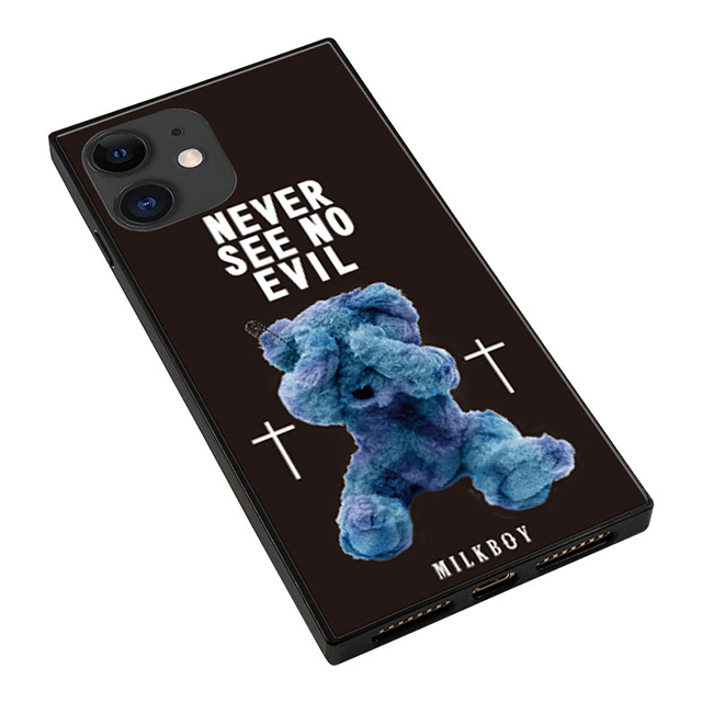 【iPhone11/XR ケース】MILKBOY スクエア型 ガラスケース (SEE NO EVILBEARS BK)サブ画像