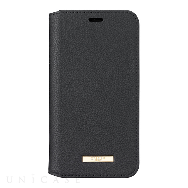 【iPhoneXS/X ケース】“Shrink” PU Leather Book Case (Black)