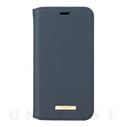 【iPhoneXS/X ケース】“Shrink” PU Leather Book Case (Navy)