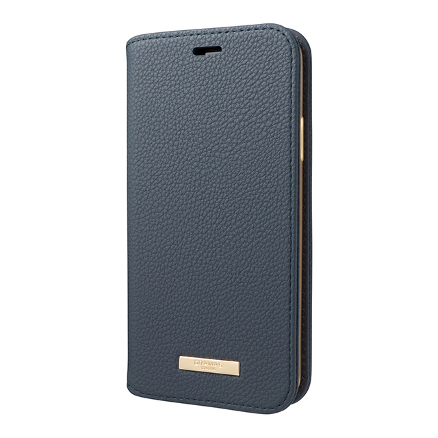 【iPhoneXS/X ケース】“Shrink” PU Leather Book Case (Navy)サブ画像